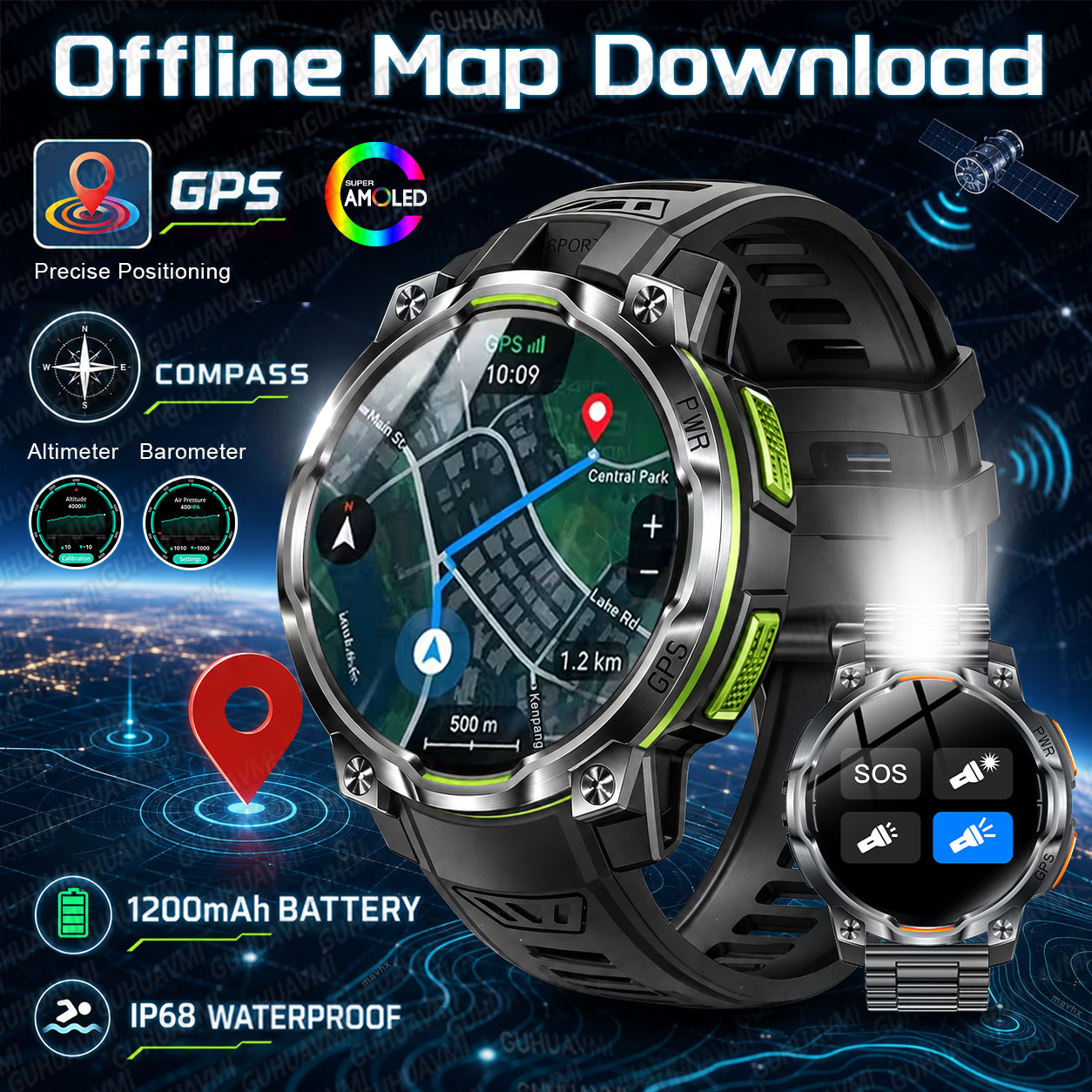 Новые военные смарт-часы с GPS – обзор и цена Compass Lensatic